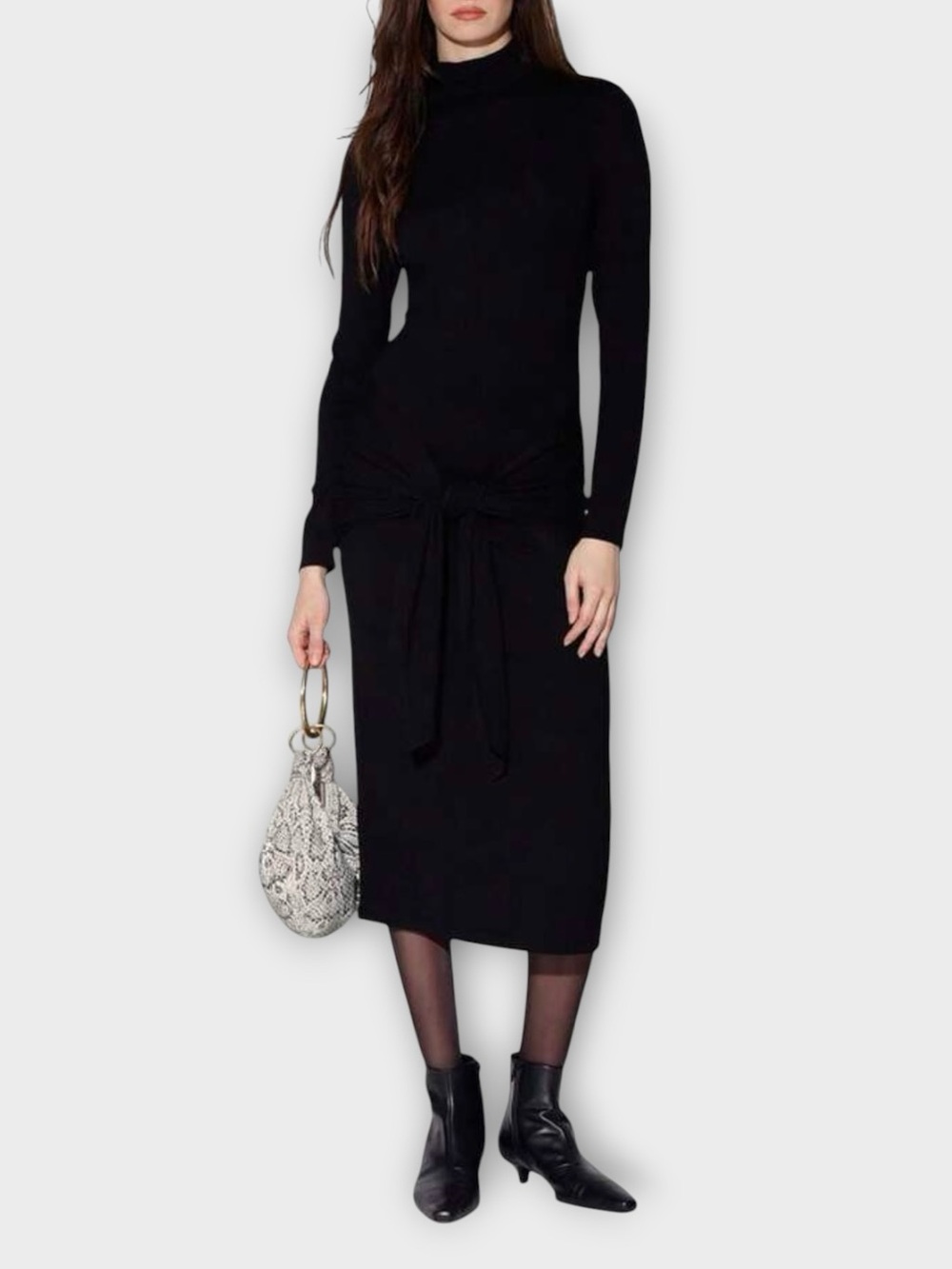 NWT Walter Baker Celeste Midi Dress in Black Size Medium